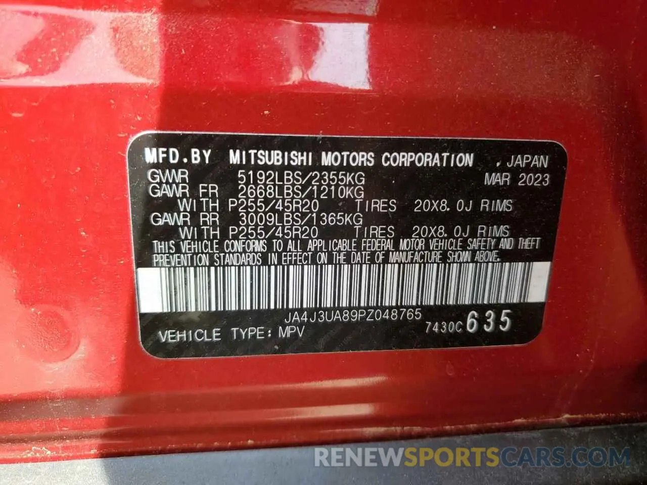 14 Фотография поврежденного автомобиля JA4J3UA89PZ048765 MITSUBISHI OUTLANDER 2023