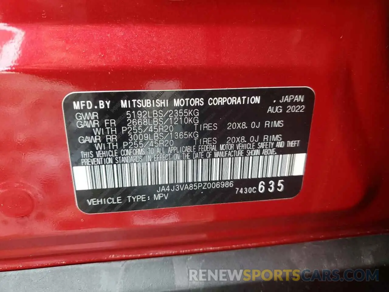 15 Фотография поврежденного автомобиля JA4J3VA85PZ006986 MITSUBISHI OUTLANDER 2023
