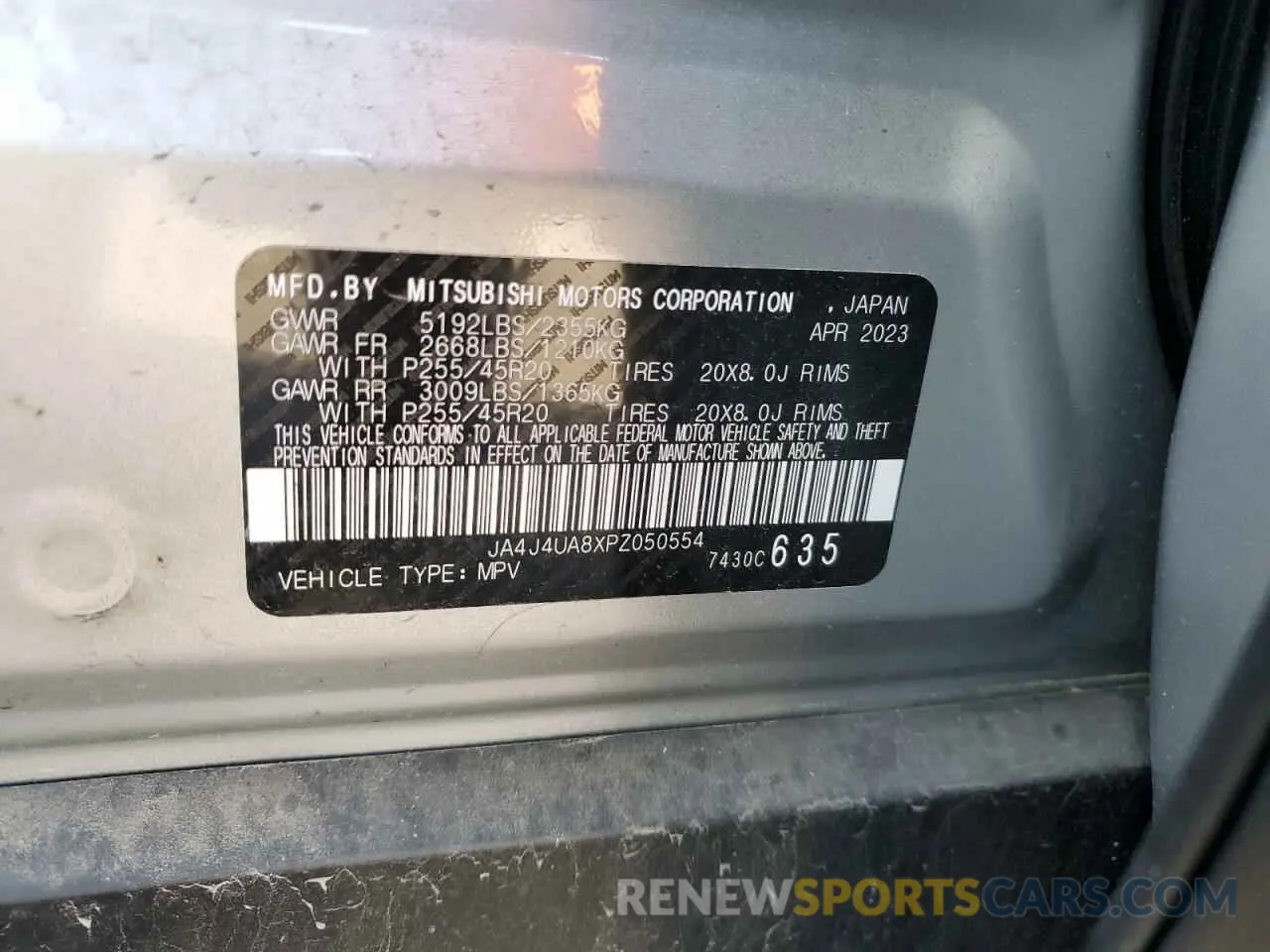 13 Фотография поврежденного автомобиля JA4J4UA8XPZ050554 MITSUBISHI OUTLANDER 2023