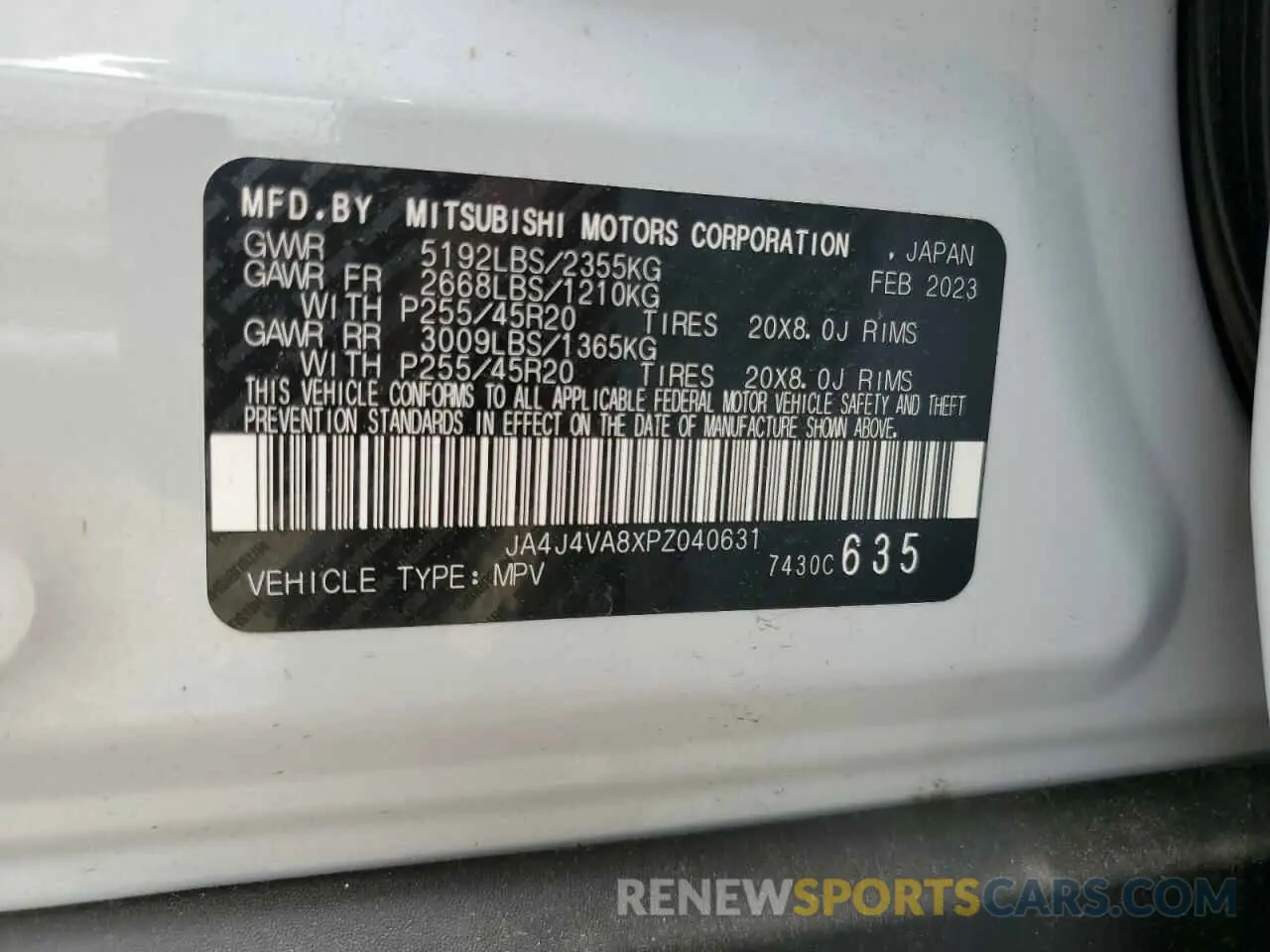 14 Фотография поврежденного автомобиля JA4J4VA8XPZ040631 MITSUBISHI OUTLANDER 2023