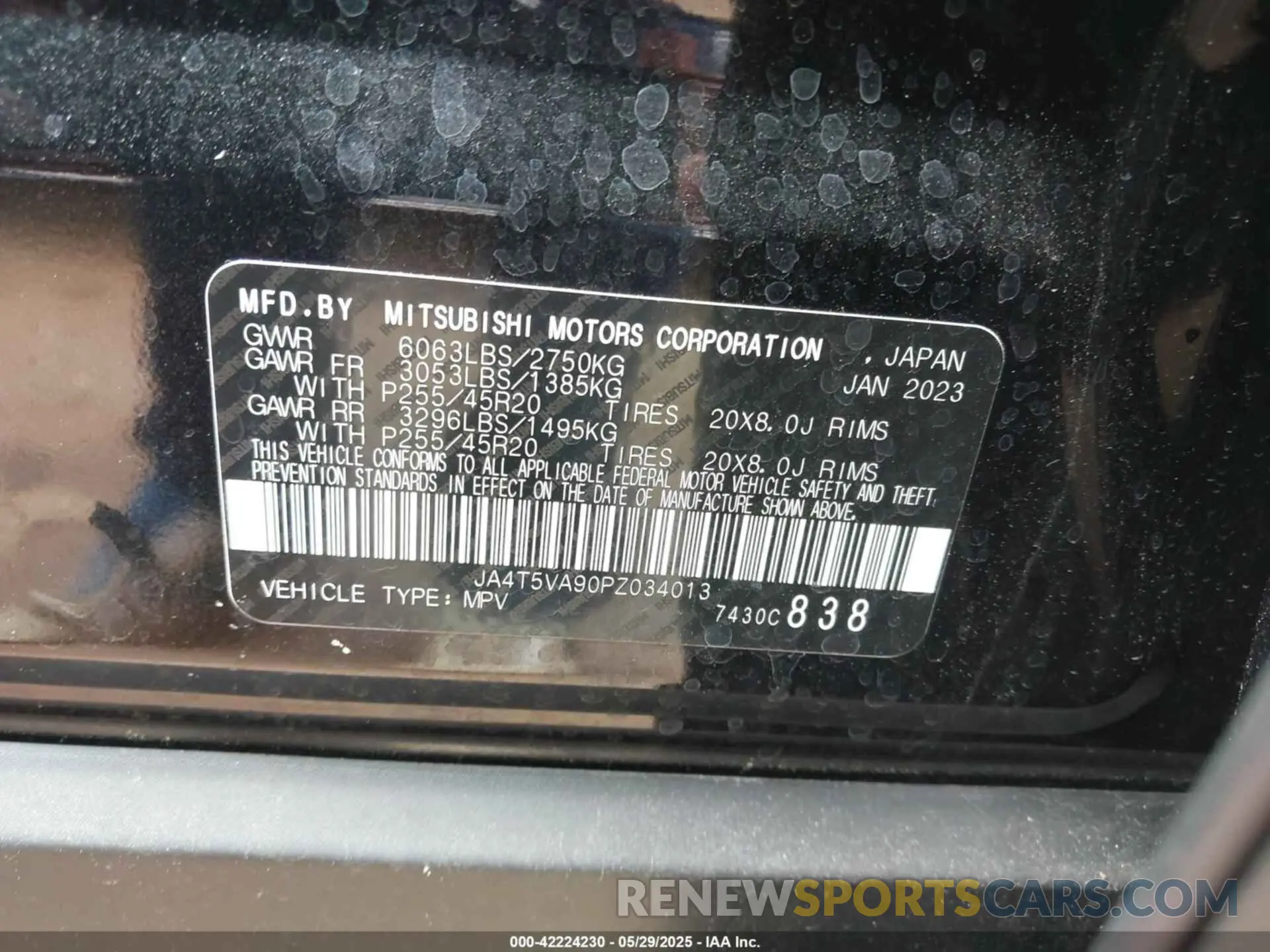 9 Фотография поврежденного автомобиля JA4T5VA90PZ034013 MITSUBISHI OUTLANDER 2023