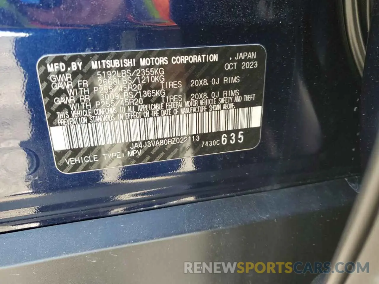 14 Фотография поврежденного автомобиля JA4J3VA80RZ022113 MITSUBISHI OUTLANDER 2024