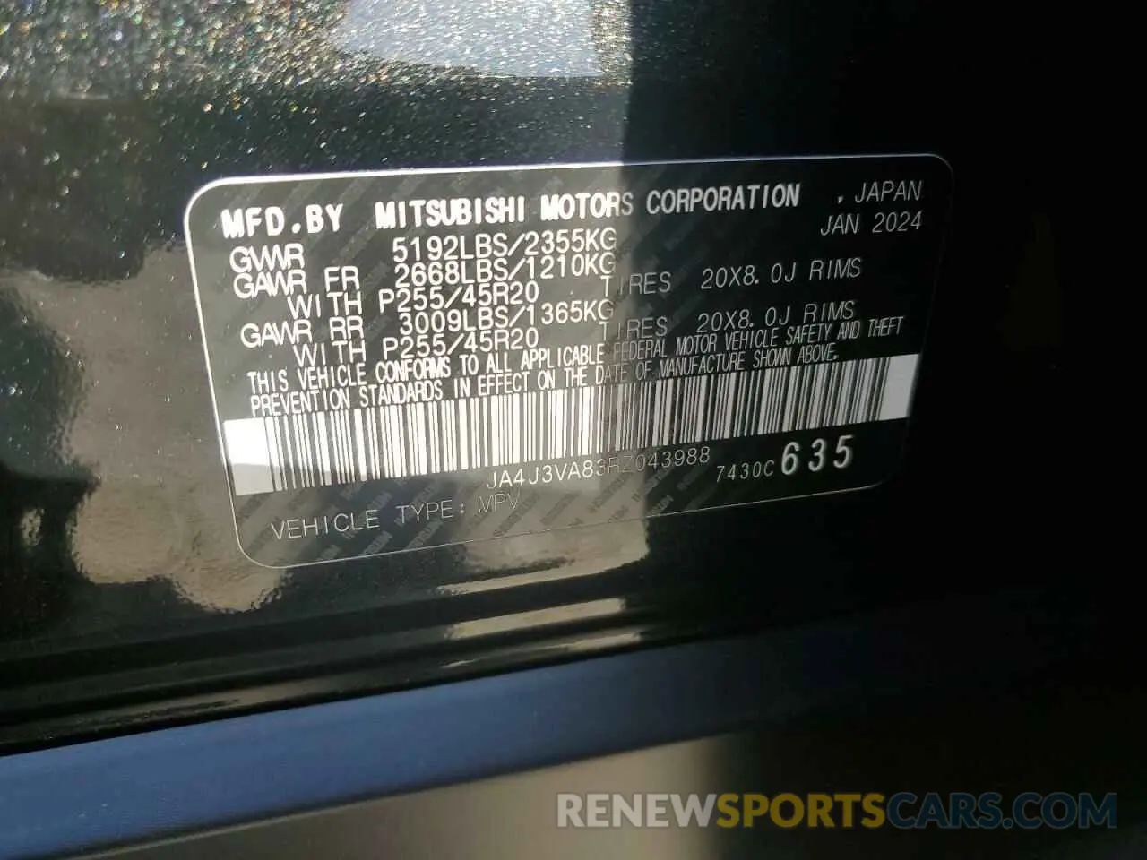 16 Фотография поврежденного автомобиля JA4J3VA83RZ043988 MITSUBISHI OUTLANDER 2024