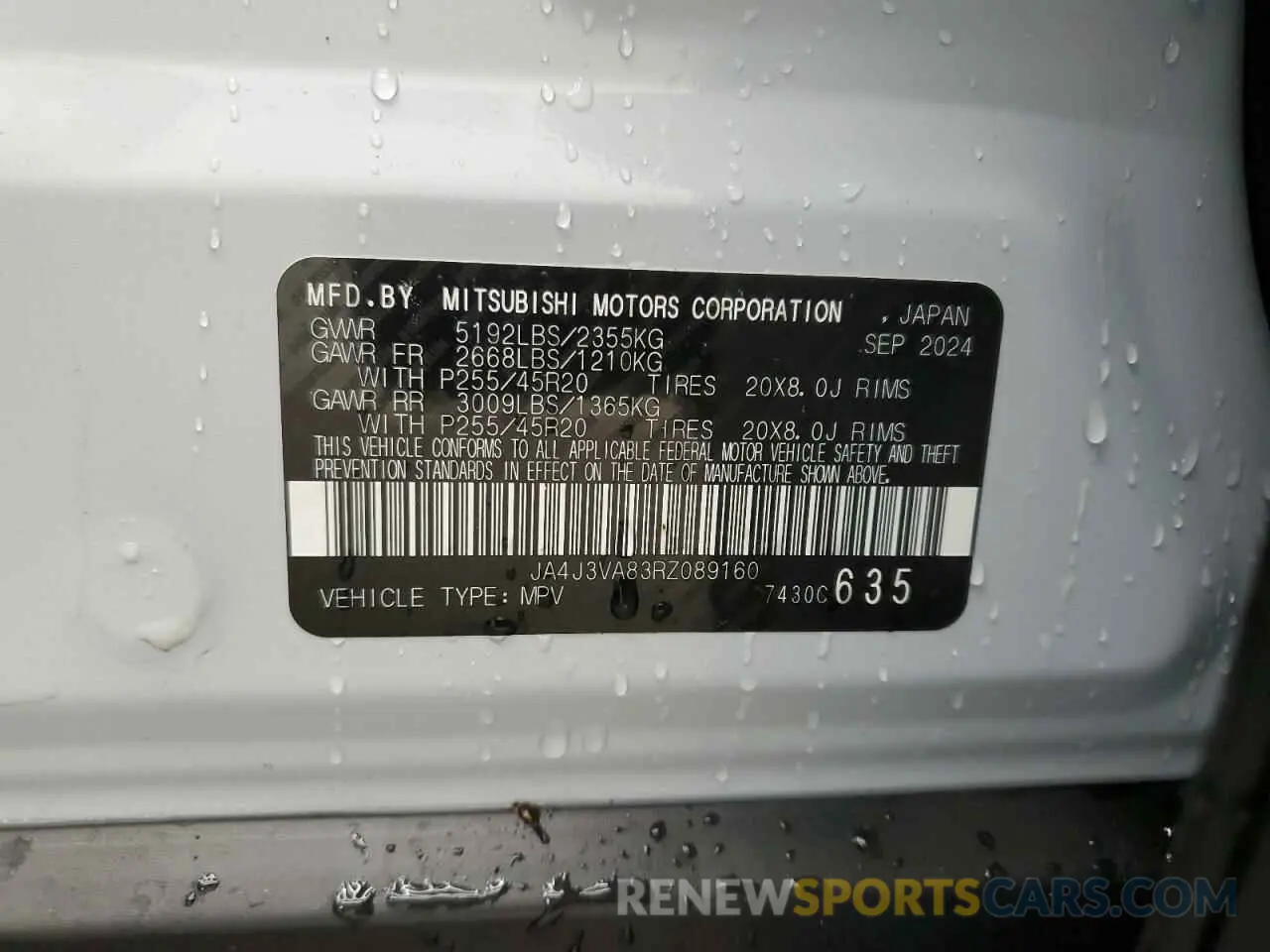 13 Фотография поврежденного автомобиля JA4J3VA83RZ089160 MITSUBISHI OUTLANDER 2024