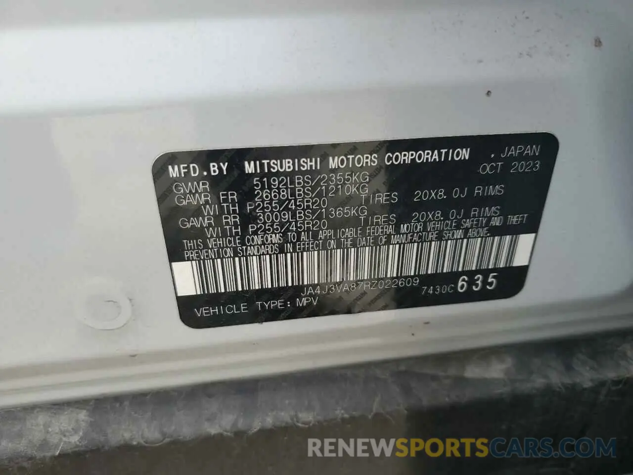 13 Фотография поврежденного автомобиля JA4J3VA87RZ022609 MITSUBISHI OUTLANDER 2024