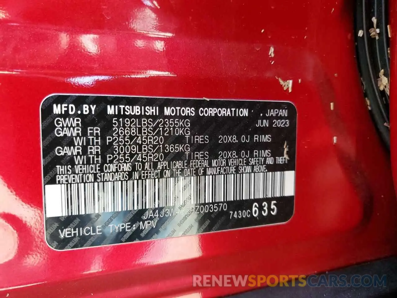14 Фотография поврежденного автомобиля JA4J3WA82RZ003570 MITSUBISHI OUTLANDER 2024