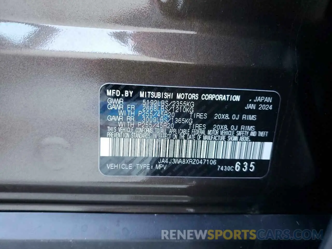 14 Фотография поврежденного автомобиля JA4J3WA8XRZ047106 MITSUBISHI OUTLANDER 2024