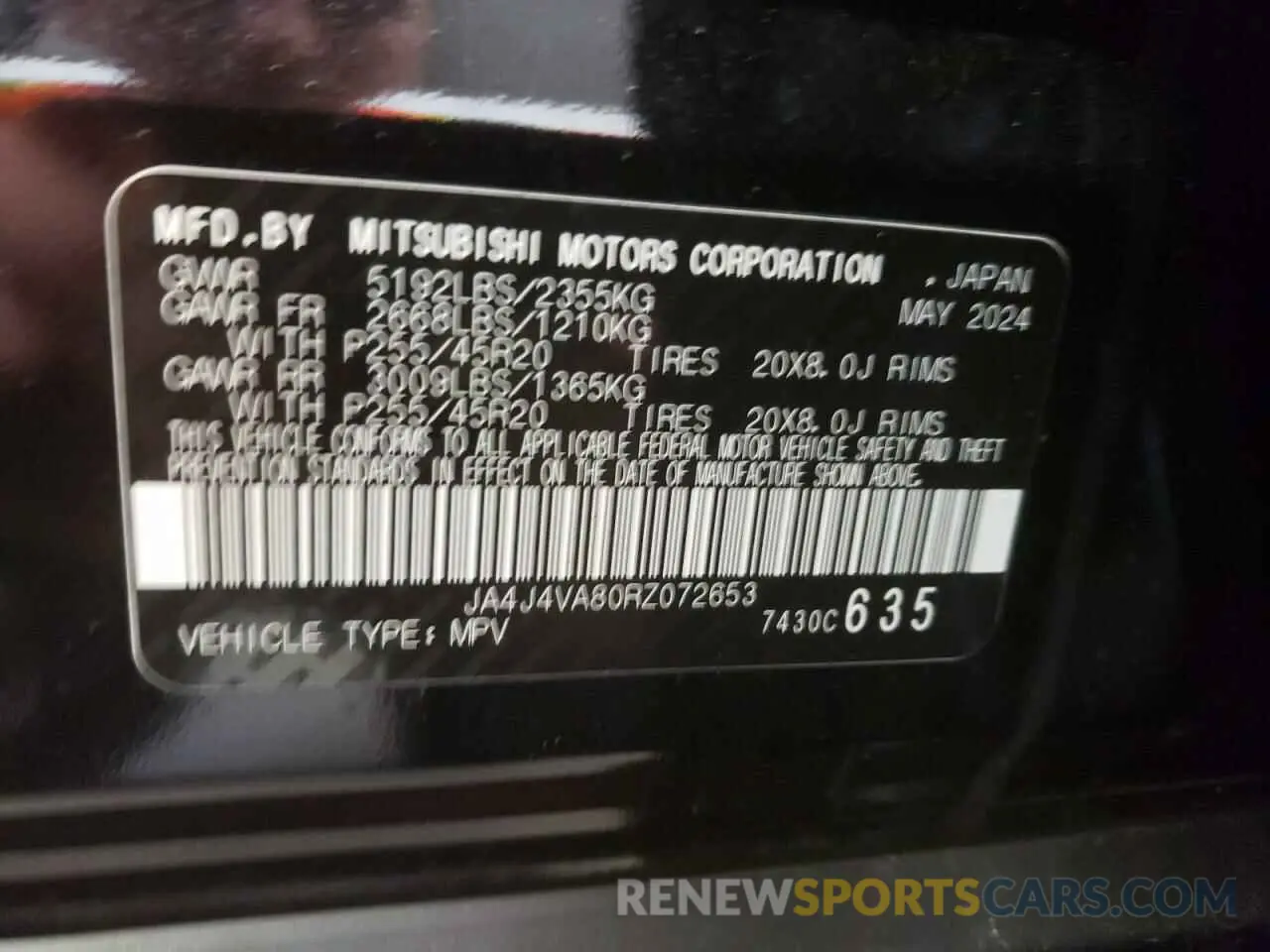 13 Photograph of a damaged car JA4J4VA80RZ072653 MITSUBISHI OUTLANDER 2024
