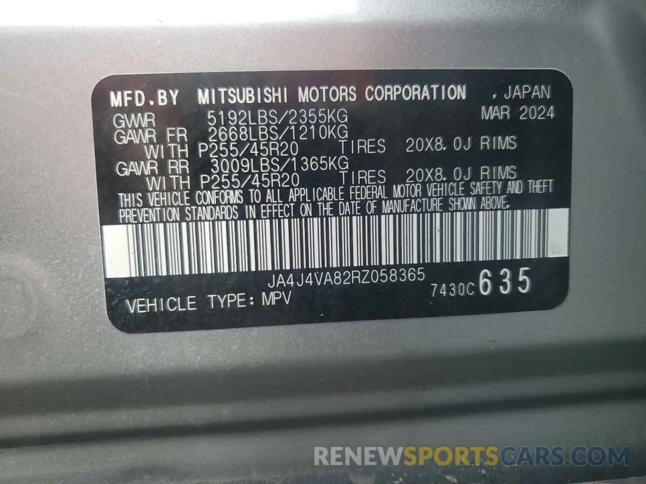 14 Фотография поврежденного автомобиля JA4J4VA82RZ058365 MITSUBISHI OUTLANDER 2024
