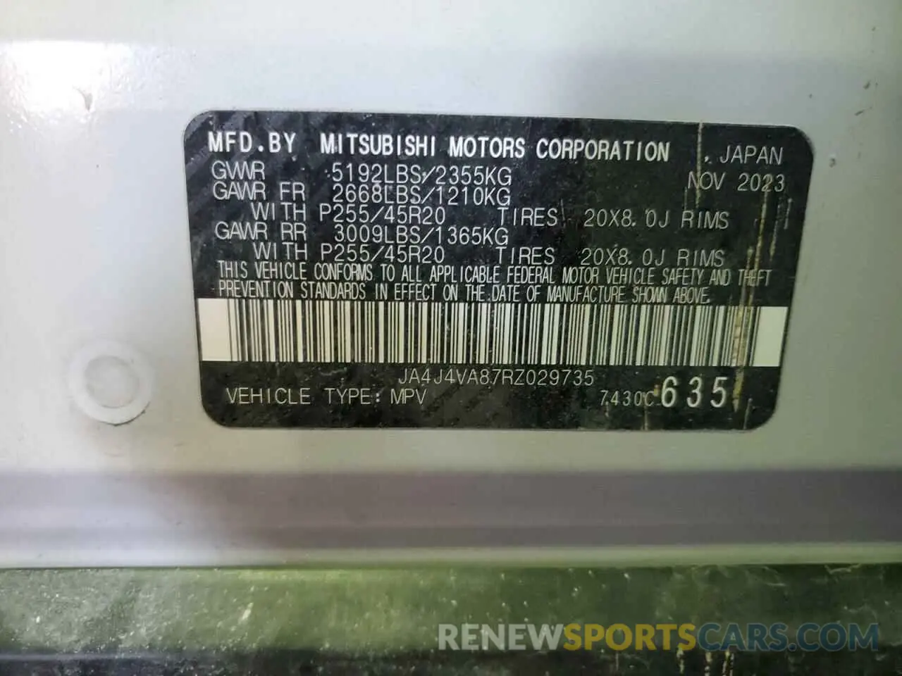 13 Фотография поврежденного автомобиля JA4J4VA87RZ029735 MITSUBISHI OUTLANDER 2024