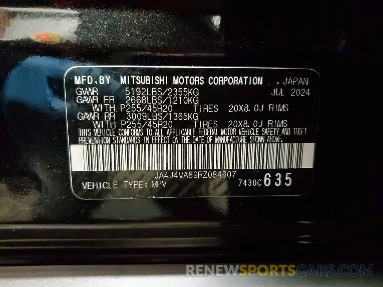 14 Фотография поврежденного автомобиля JA4J4VA89RZ084607 MITSUBISHI OUTLANDER 2024