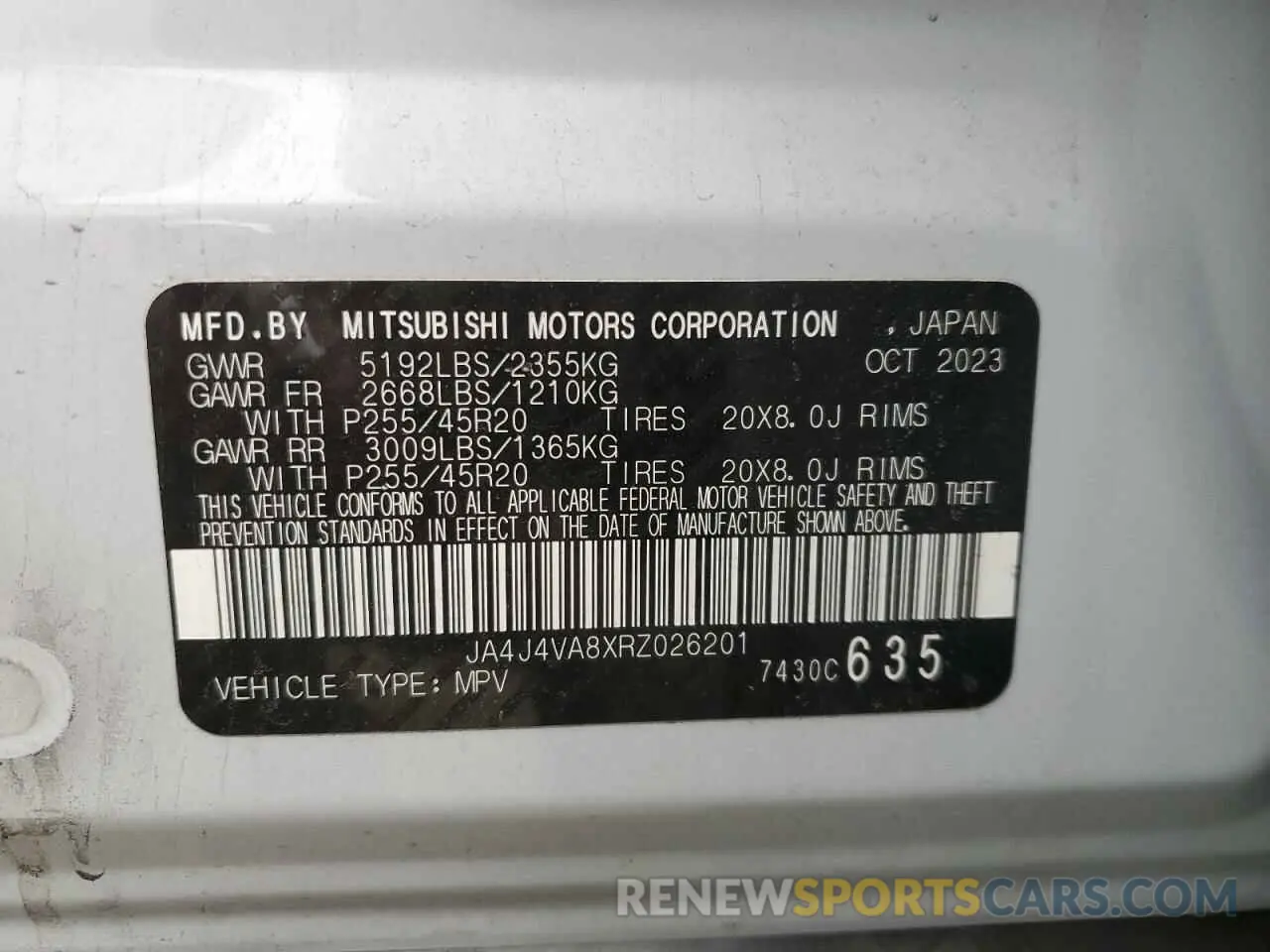 13 Фотография поврежденного автомобиля JA4J4VA8XRZ026201 MITSUBISHI OUTLANDER 2024