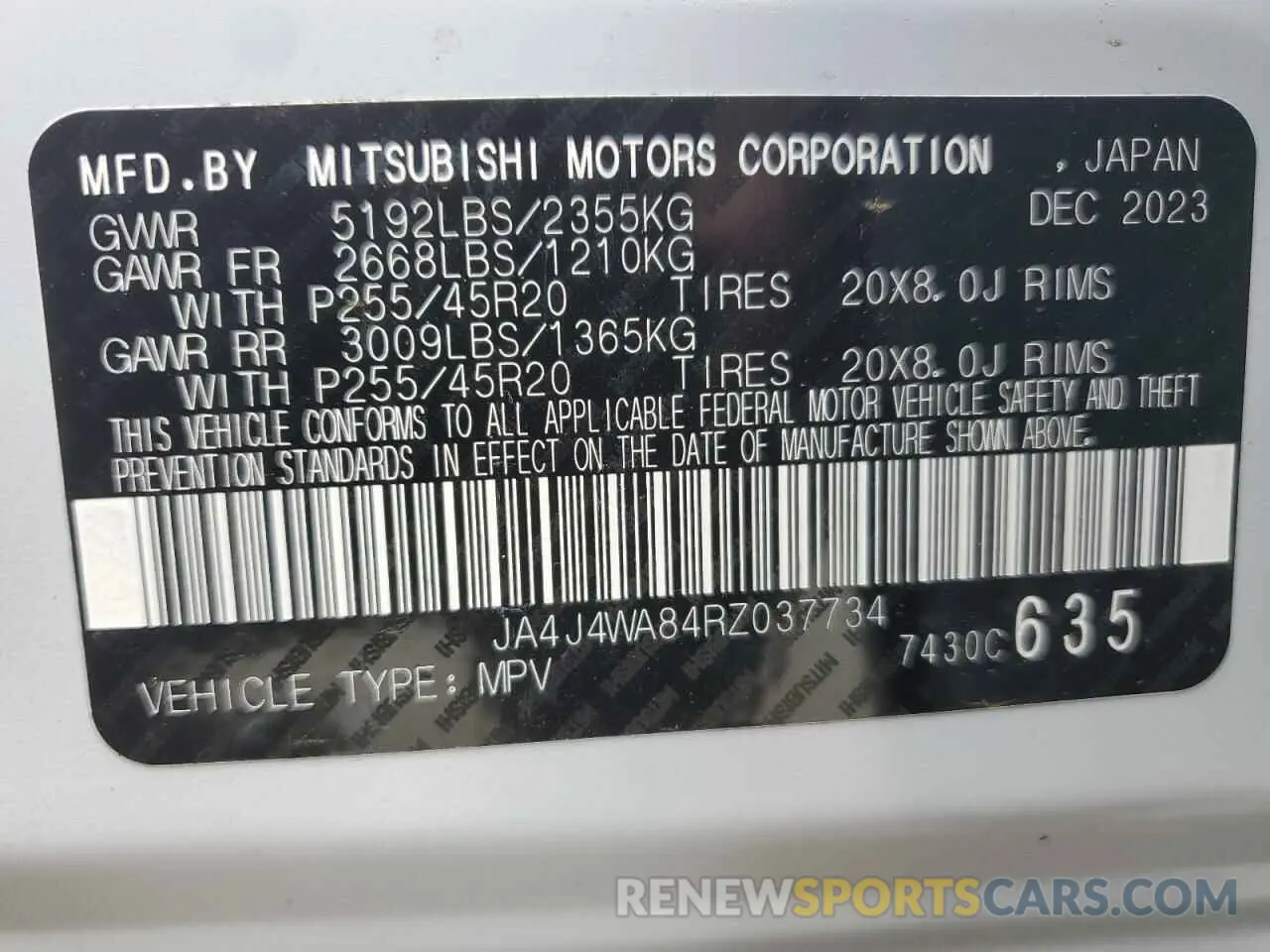 15 Фотография поврежденного автомобиля JA4J4WA84RZ037734 MITSUBISHI OUTLANDER 2024