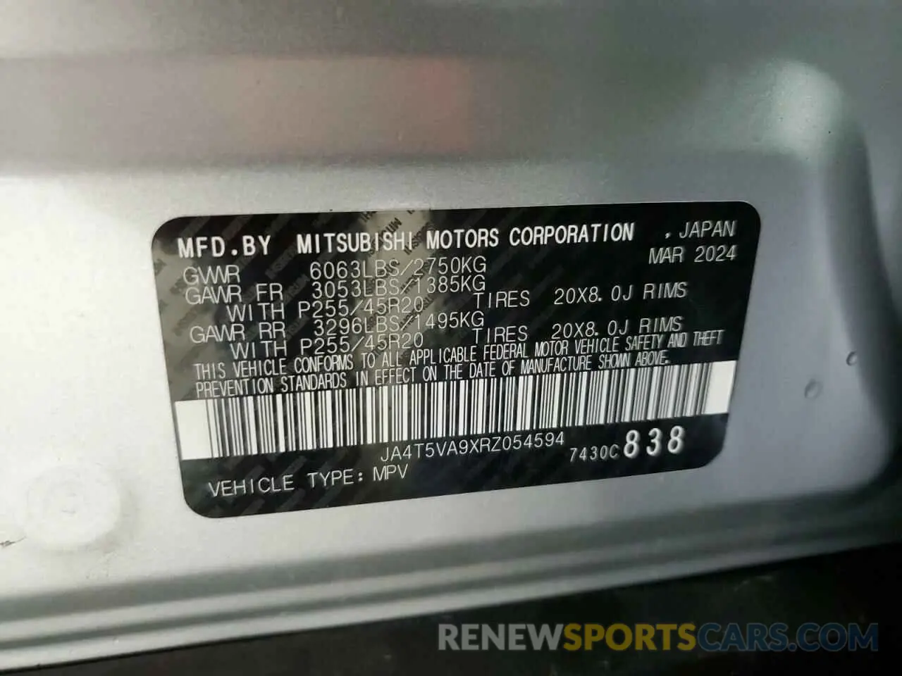 14 Фотография поврежденного автомобиля JA4T5VA9XRZ054594 MITSUBISHI OUTLANDER 2024