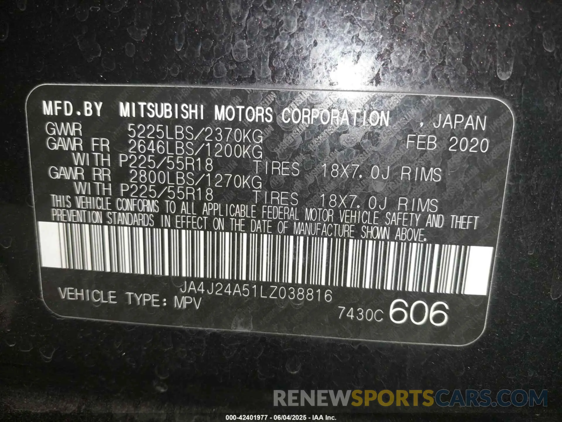 9 Фотография поврежденного автомобиля JA4J24A51LZ038816 MITSUBISHI OUTLANDER PHEV 2020