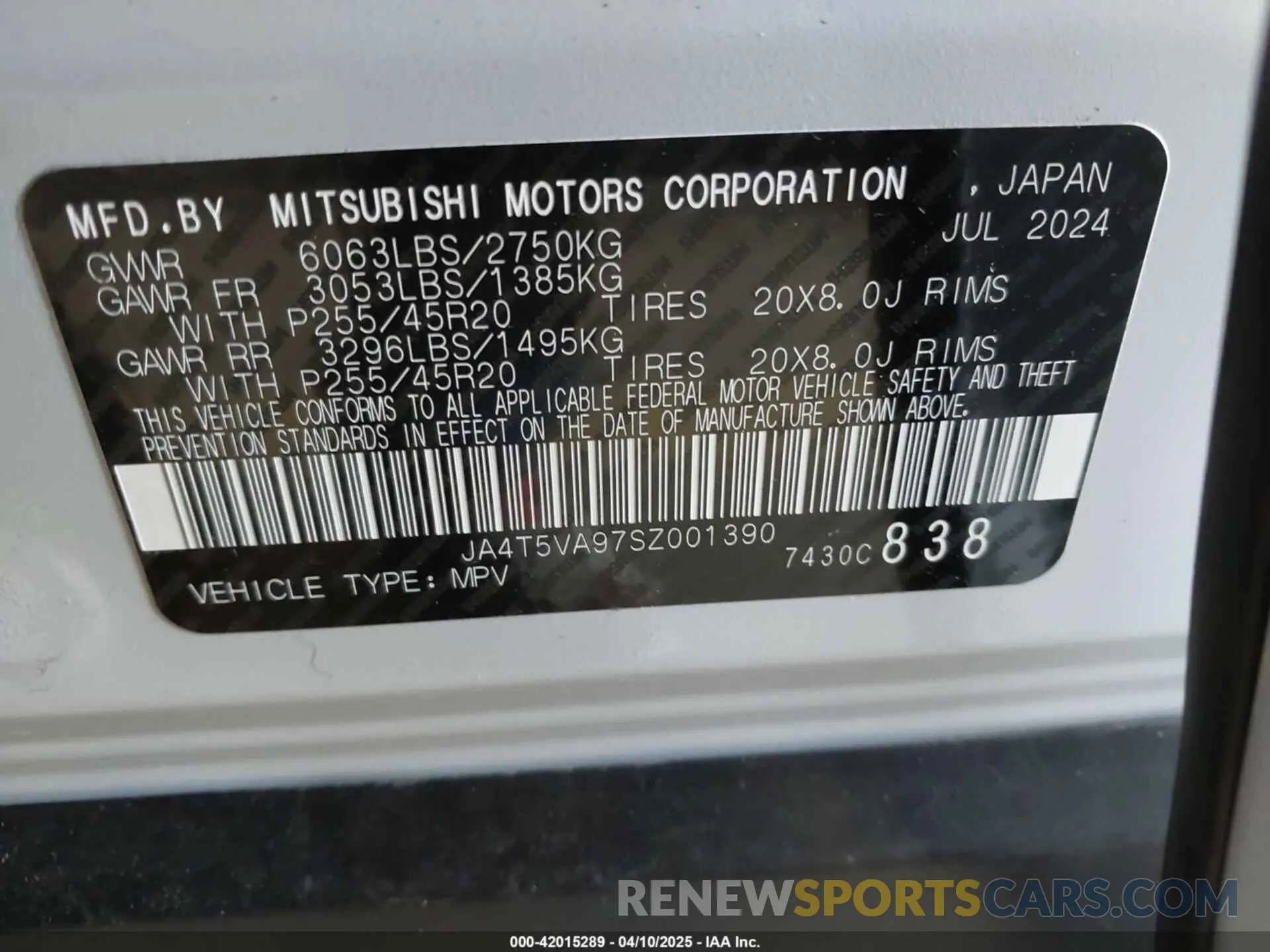 9 Фотография поврежденного автомобиля JA4T5VA97SZ001390 MITSUBISHI OUTLANDER PHEV 2025