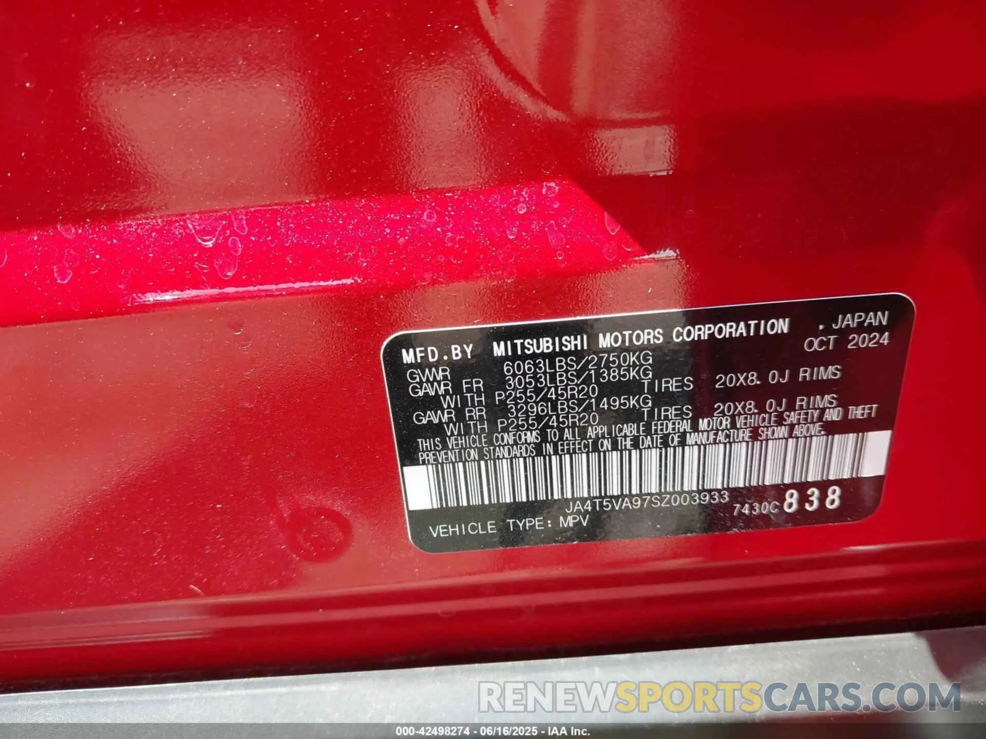 9 Фотография поврежденного автомобиля JA4T5VA97SZ003933 MITSUBISHI OUTLANDER PHEV 2025