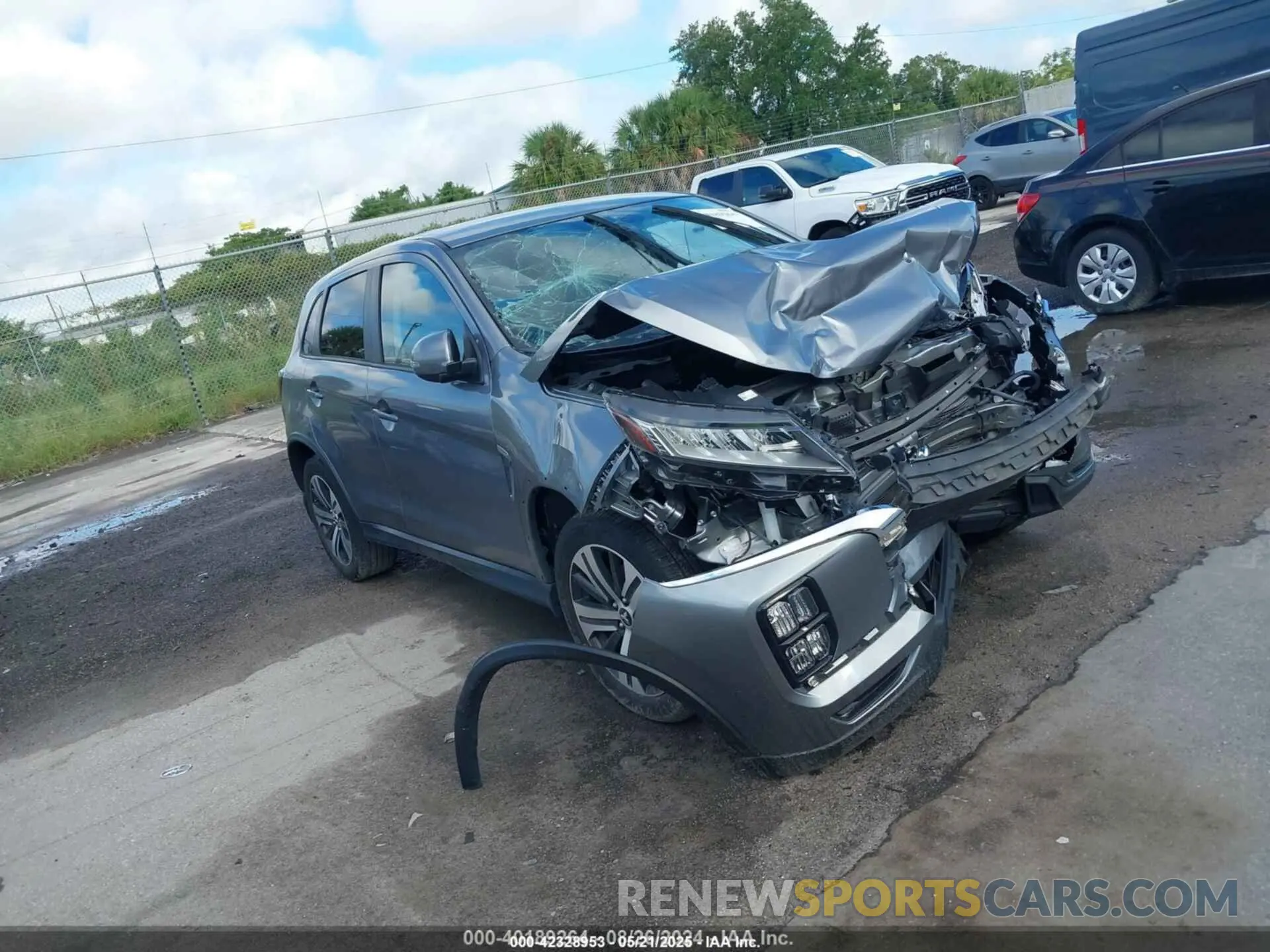 1 Photograph of a damaged car JA4APVAU9NU000233 MITSUBISHI OUTLANDER SPORT 2022