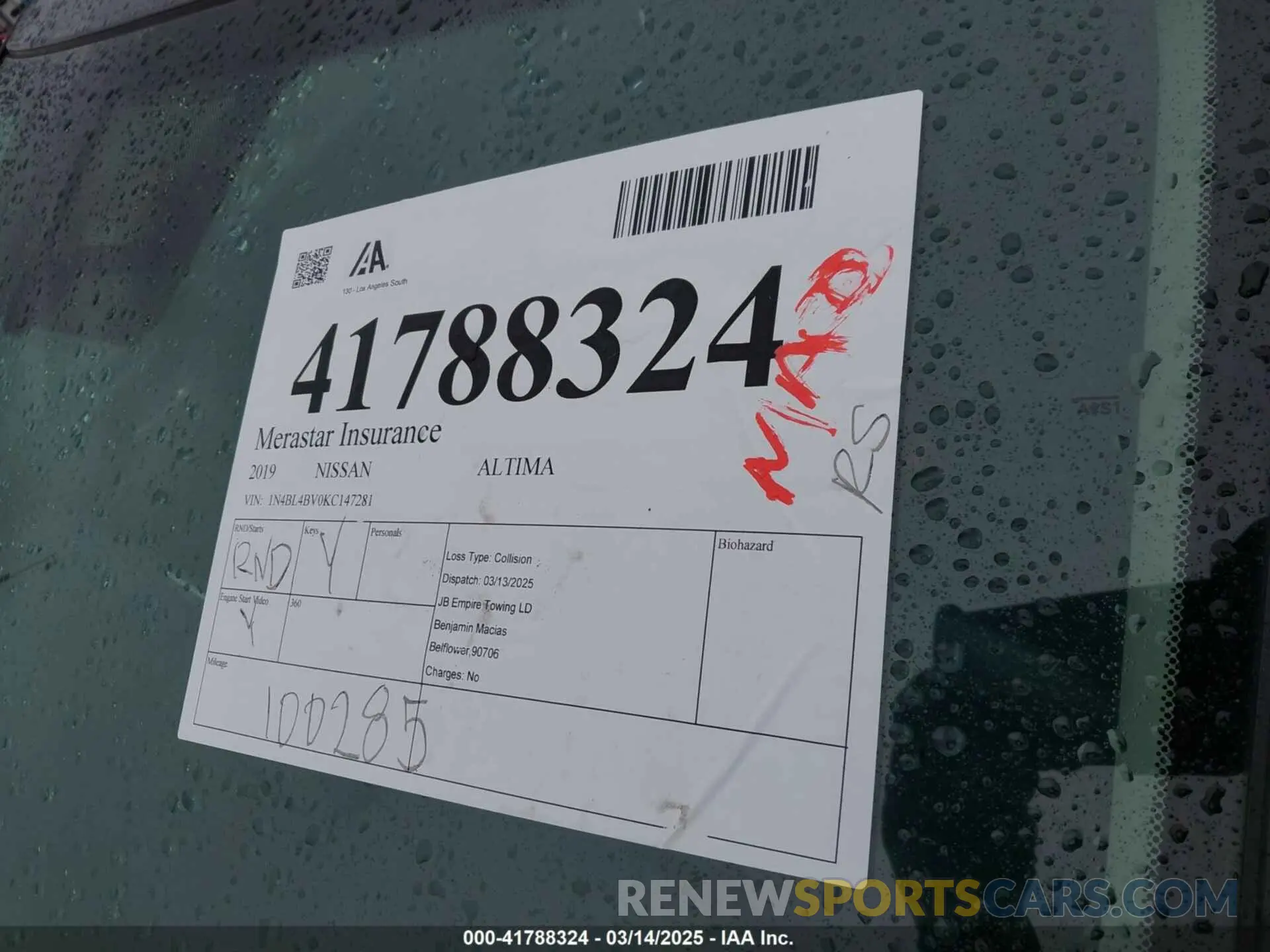 17 Фотография поврежденного автомобиля 1N4BL4BV0KC147281 NISSAN ALTIMA 2019