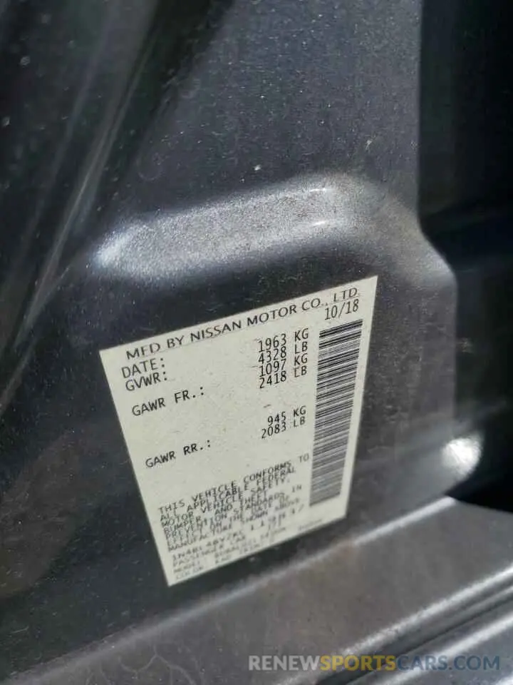 13 Photograph of a damaged car 1N4BL4BV2KC119837 NISSAN ALTIMA 2019