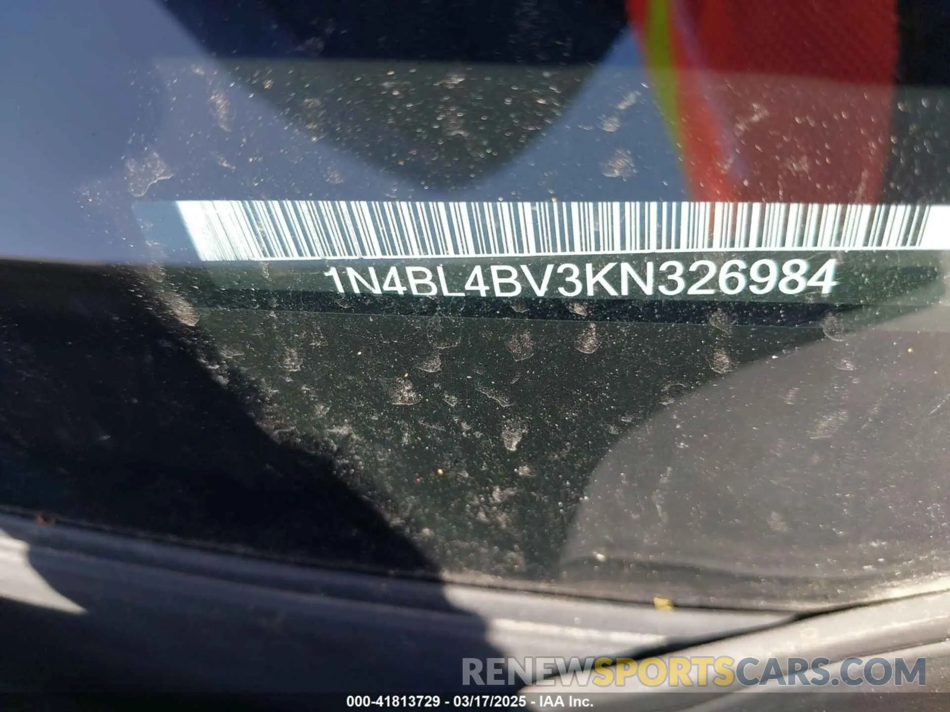9 Photograph of a damaged car 1N4BL4BV3KN326984 NISSAN ALTIMA 2019