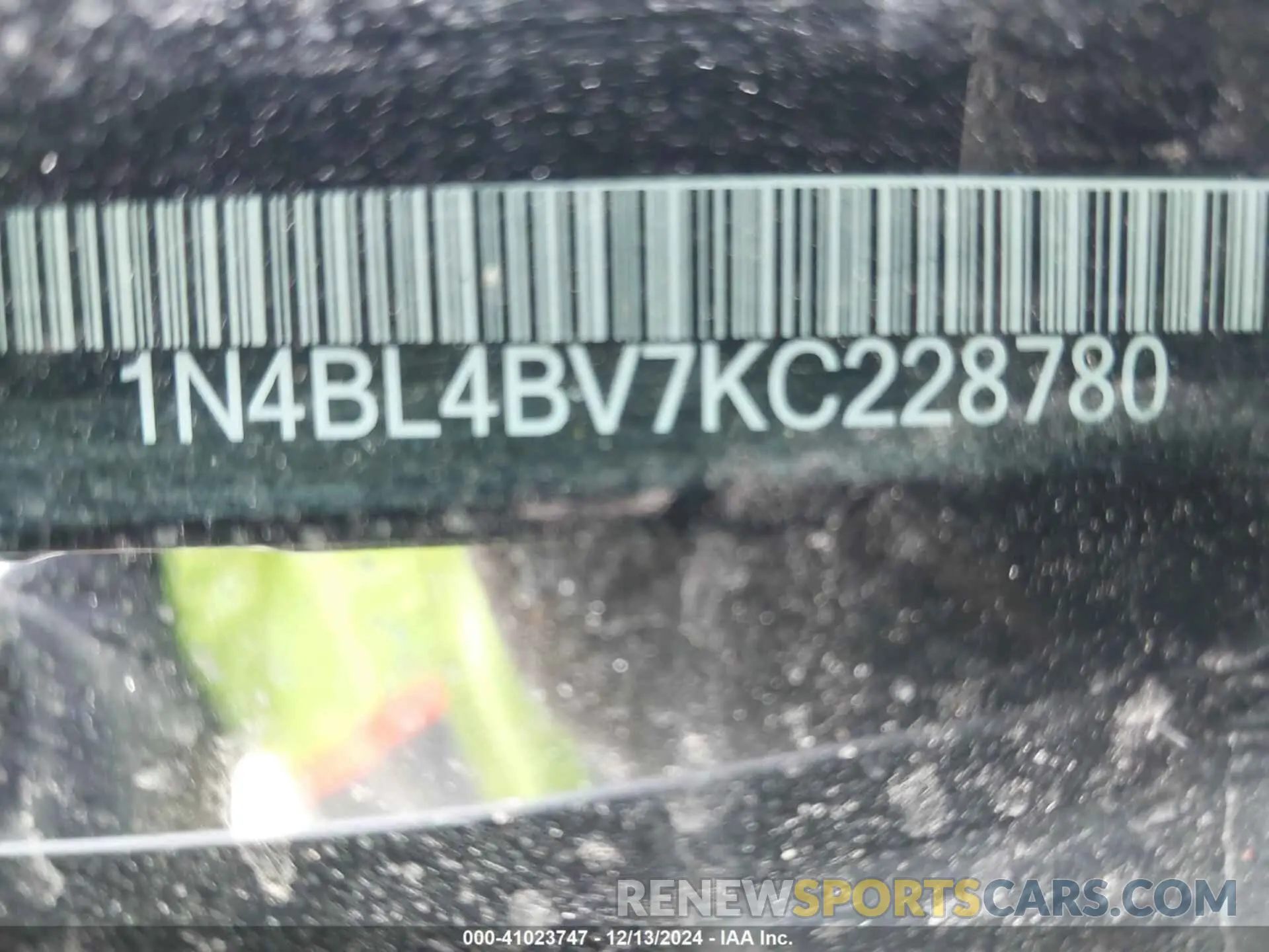 9 Фотография поврежденного автомобиля 1N4BL4BV7KC228780 NISSAN ALTIMA 2019