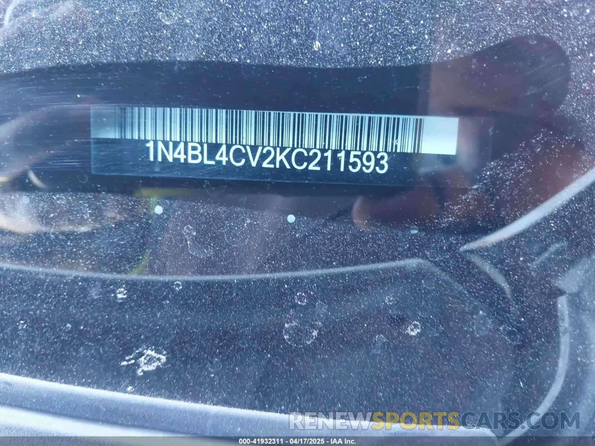 17 Фотография поврежденного автомобиля 1N4BL4CV2KC211593 NISSAN ALTIMA 2019