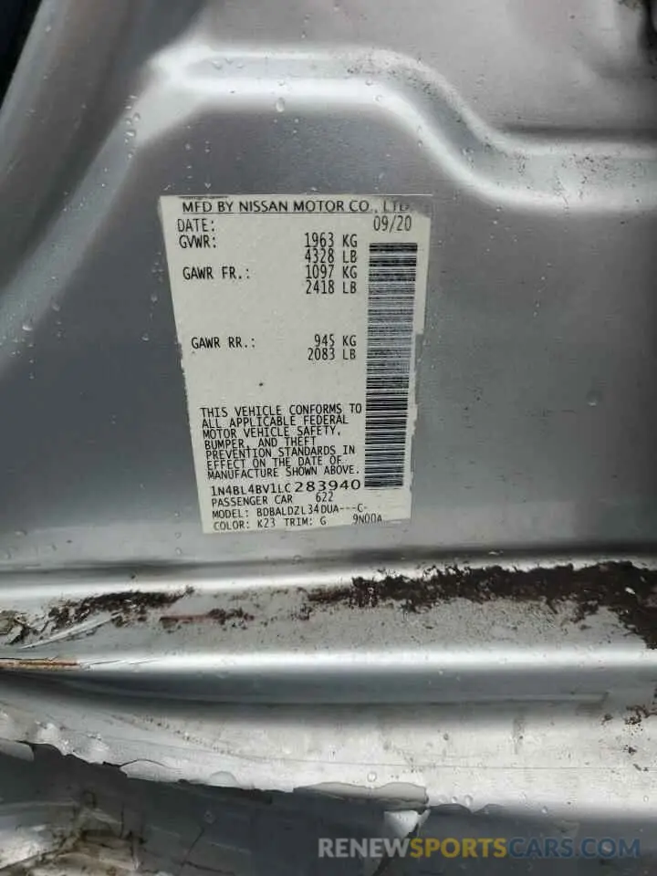 12 Photograph of a damaged car 1N4BL4BV1LC283940 NISSAN ALTIMA 2020