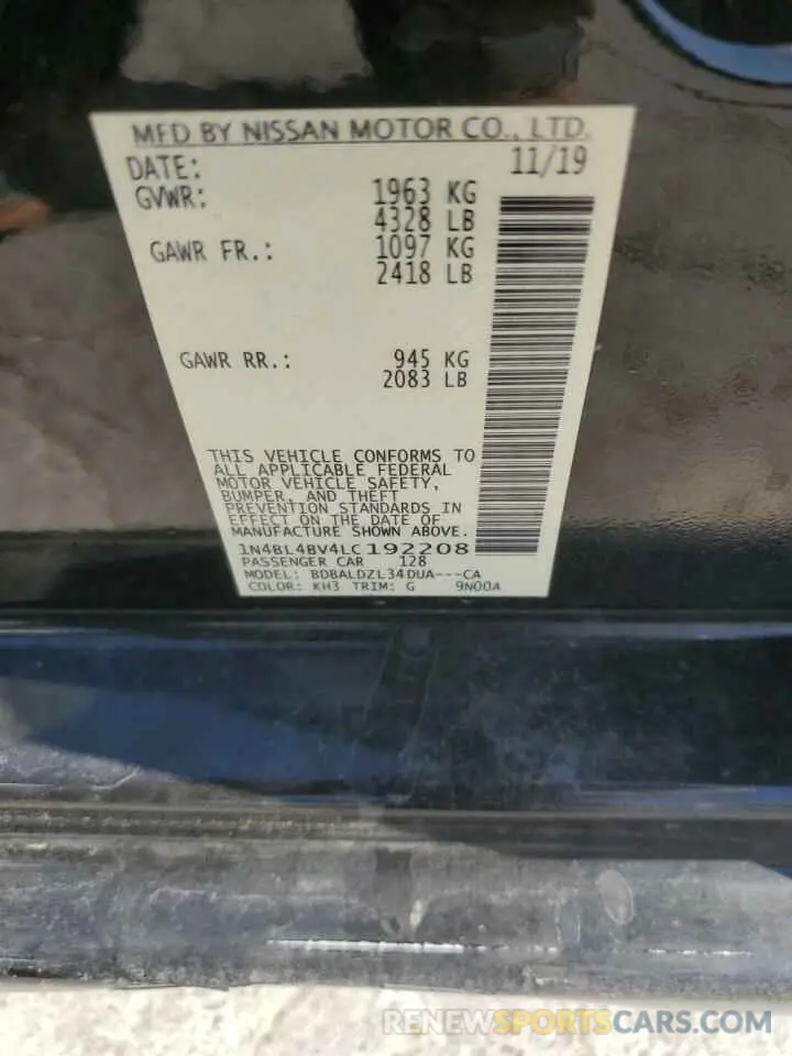 13 Фотография поврежденного автомобиля 1N4BL4BV4LC192208 NISSAN ALTIMA 2020