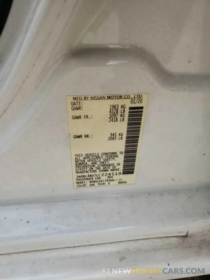 13 Фотография поврежденного автомобиля 1N4BL4BV7LC224519 NISSAN ALTIMA 2020