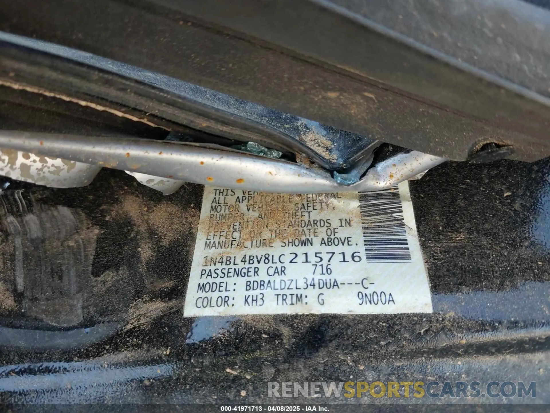 9 Фотография поврежденного автомобиля 1N4BL4BV8LC215716 NISSAN ALTIMA 2020