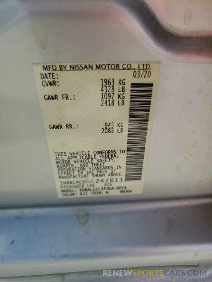 12 Фотография поврежденного автомобиля 1N4BL4CV2LC247611 NISSAN ALTIMA 2020