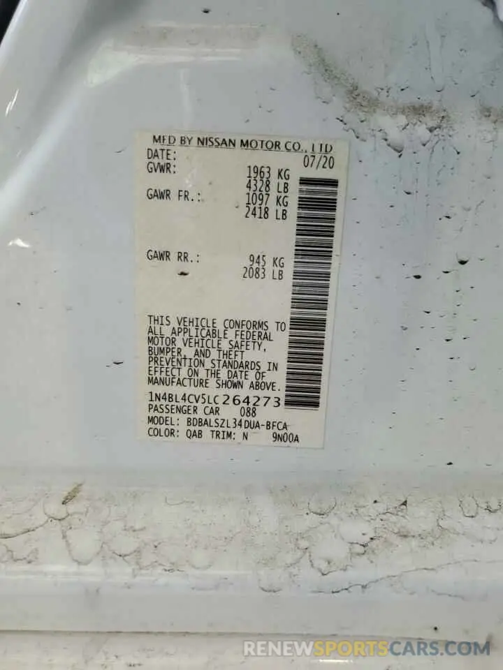 13 Фотография поврежденного автомобиля 1N4BL4CV5LC264273 NISSAN ALTIMA 2020