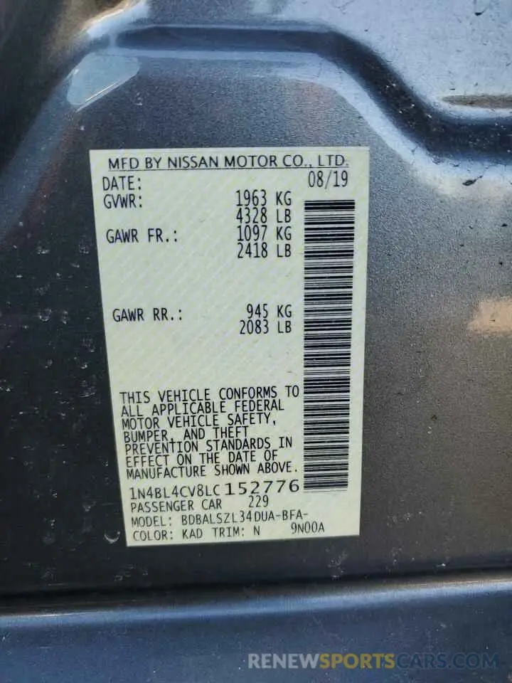 12 Фотография поврежденного автомобиля 1N4BL4CV8LC152776 NISSAN ALTIMA 2020