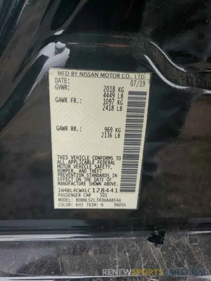 12 Фотография поврежденного автомобиля 1N4BL4CWXLC128441 NISSAN ALTIMA 2020