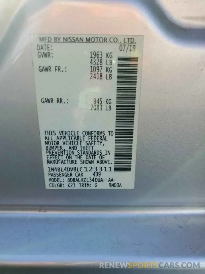 13 Фотография поврежденного автомобиля 1N4BL4DV8LC123311 NISSAN ALTIMA 2020