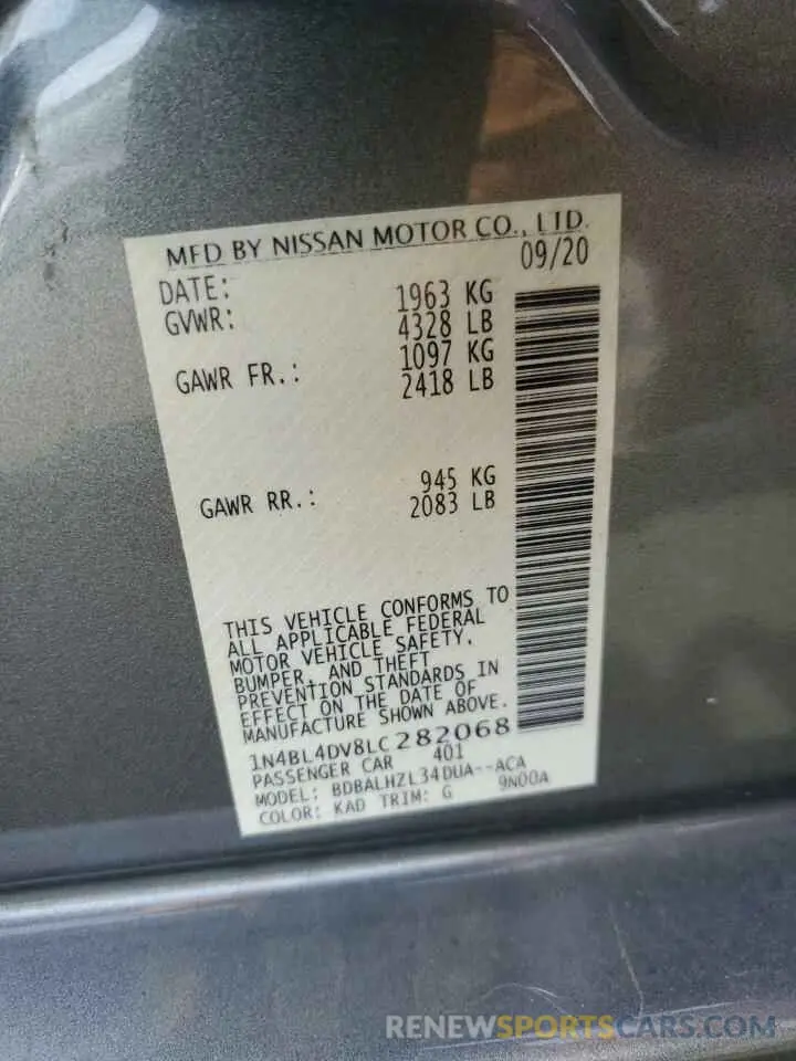 12 Фотография поврежденного автомобиля 1N4BL4DV8LC282068 NISSAN ALTIMA 2020