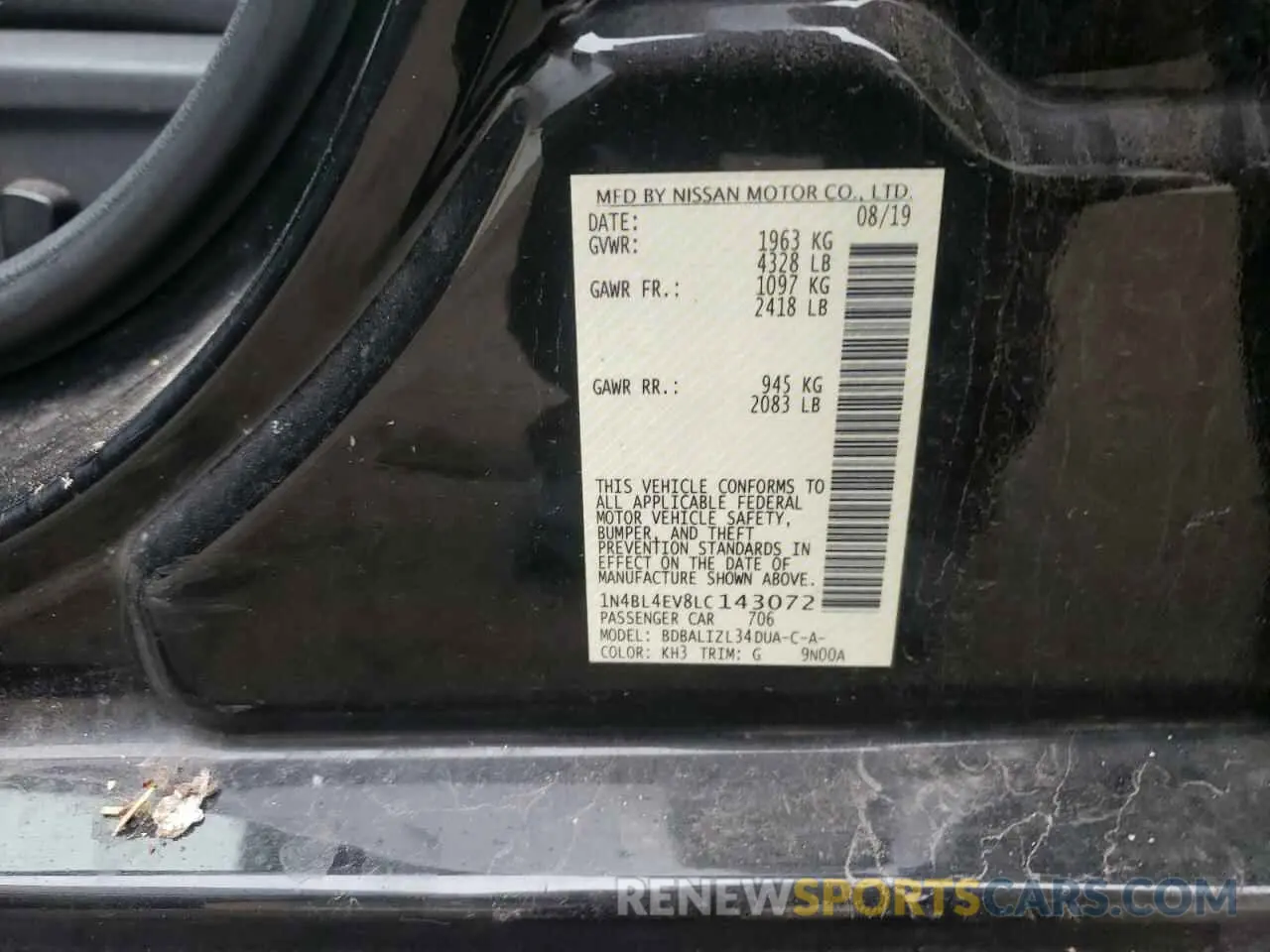 13 Фотография поврежденного автомобиля 1N4BL4EV8LC143072 NISSAN ALTIMA 2020