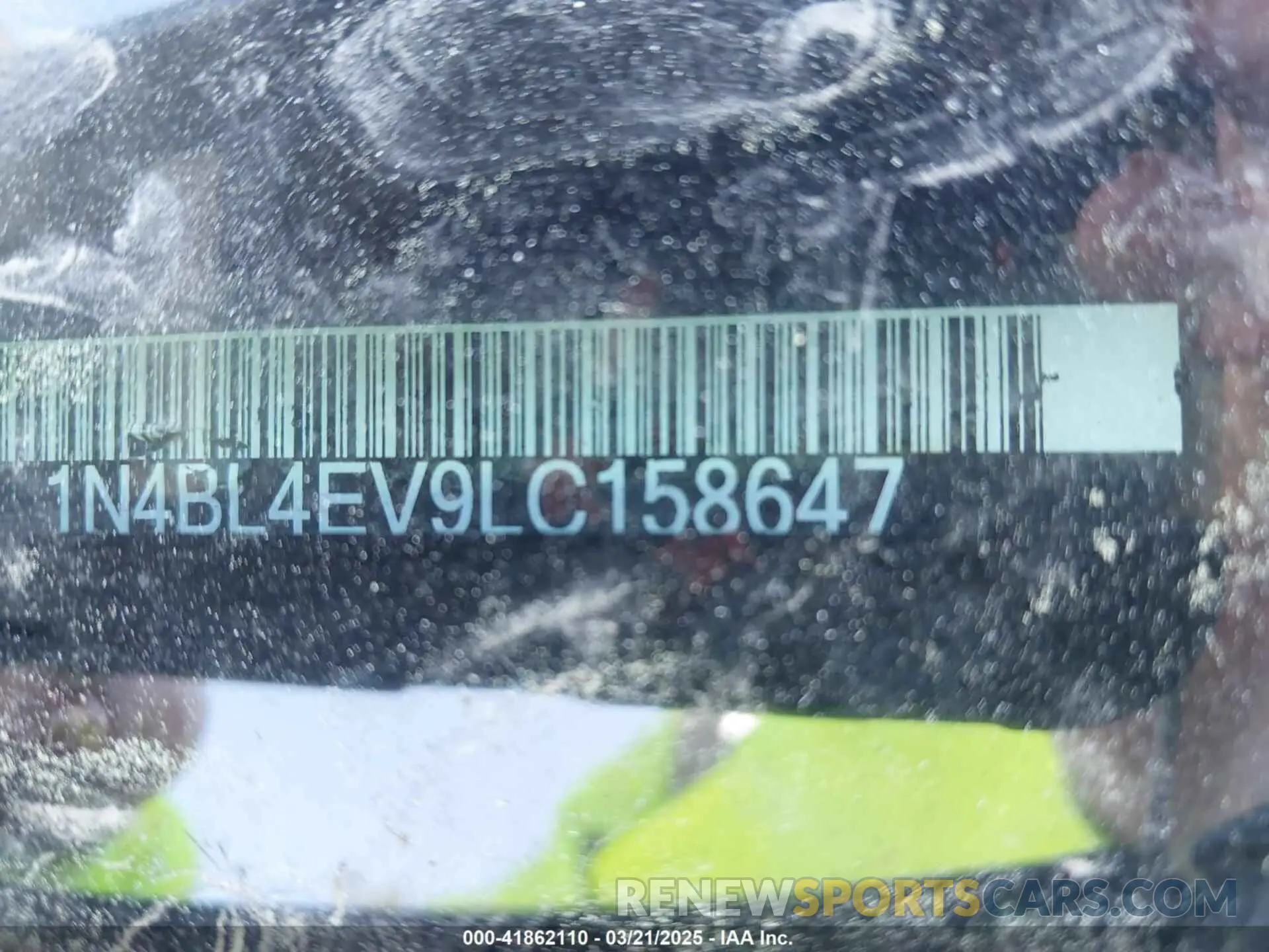 9 Photograph of a damaged car 1N4BL4EV9LC158647 NISSAN ALTIMA 2020