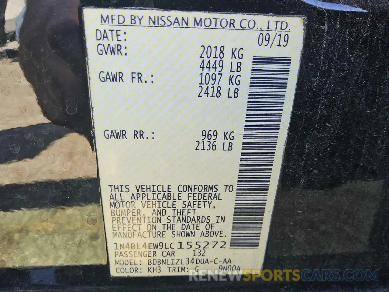 12 Фотография поврежденного автомобиля 1N4BL4EW9LC155272 NISSAN ALTIMA 2020