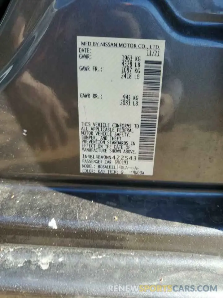12 Photograph of a damaged car 1N4BL4BV0MN422543 NISSAN ALTIMA 2021