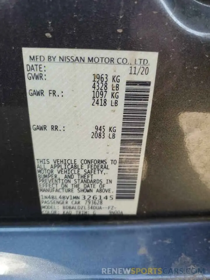 12 Фотография поврежденного автомобиля 1N4BL4BV1MN326145 NISSAN ALTIMA 2021