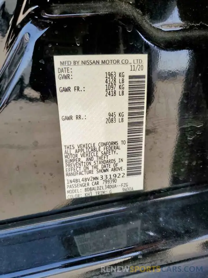13 Photograph of a damaged car 1N4BL4BV2MN331922 NISSAN ALTIMA 2021