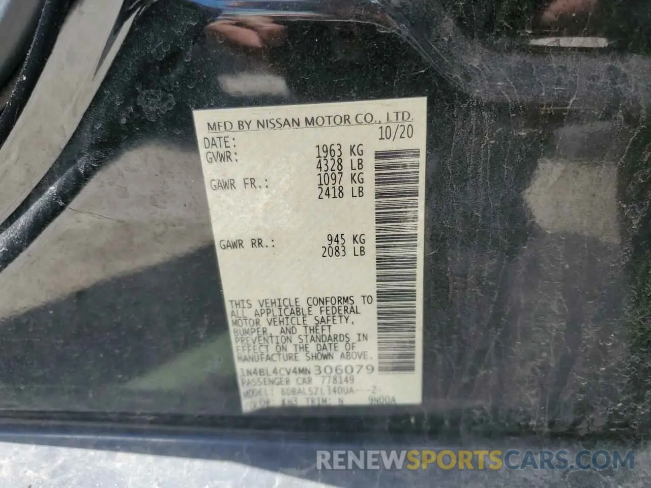 12 Фотография поврежденного автомобиля 1N4BL4CV4MN306079 NISSAN ALTIMA 2021