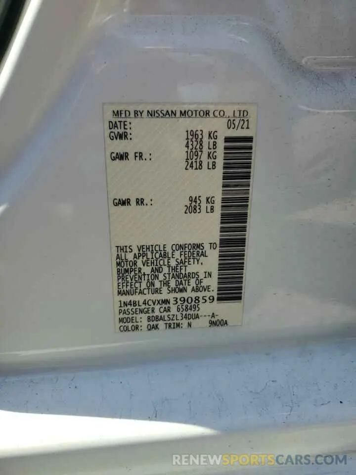 12 Фотография поврежденного автомобиля 1N4BL4CVXMN390859 NISSAN ALTIMA 2021