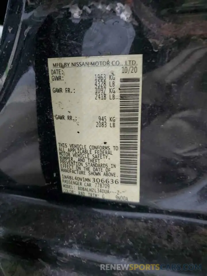 12 Фотография поврежденного автомобиля 1N4BL4DV1MN306636 NISSAN ALTIMA 2021