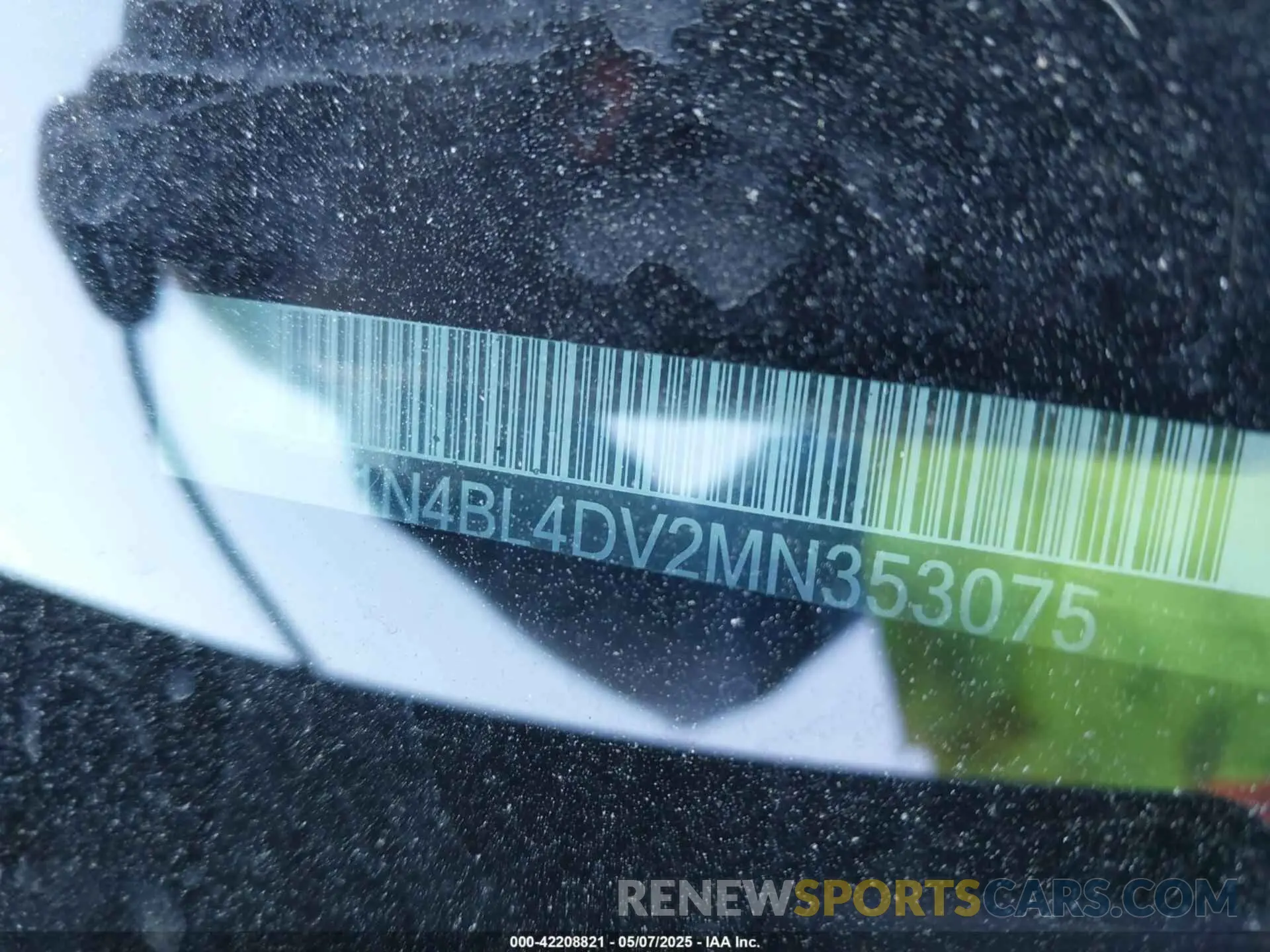 9 Photograph of a damaged car 1N4BL4DV2MN353075 NISSAN ALTIMA 2021