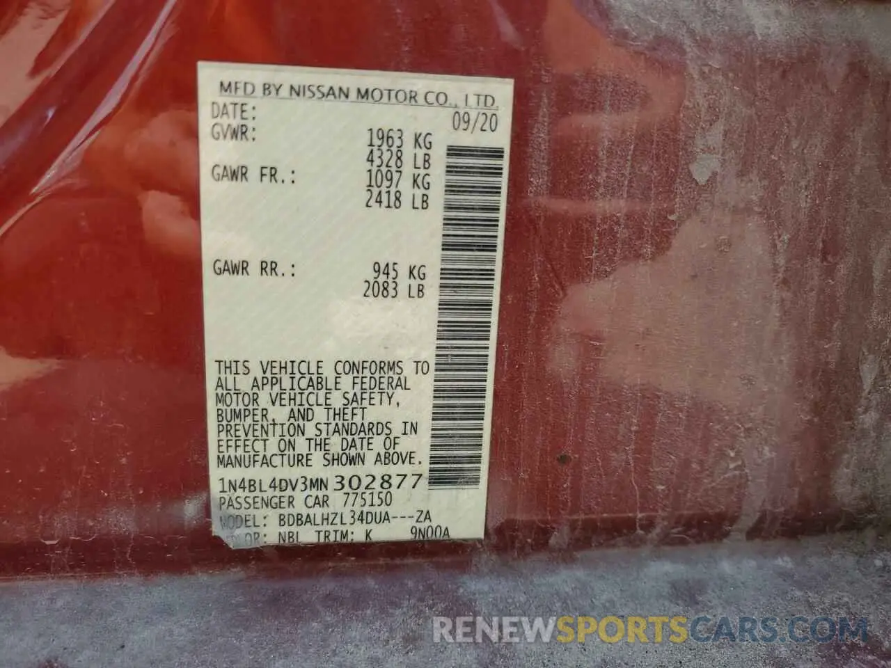 14 Фотография поврежденного автомобиля 1N4BL4DV3MN302877 NISSAN ALTIMA 2021