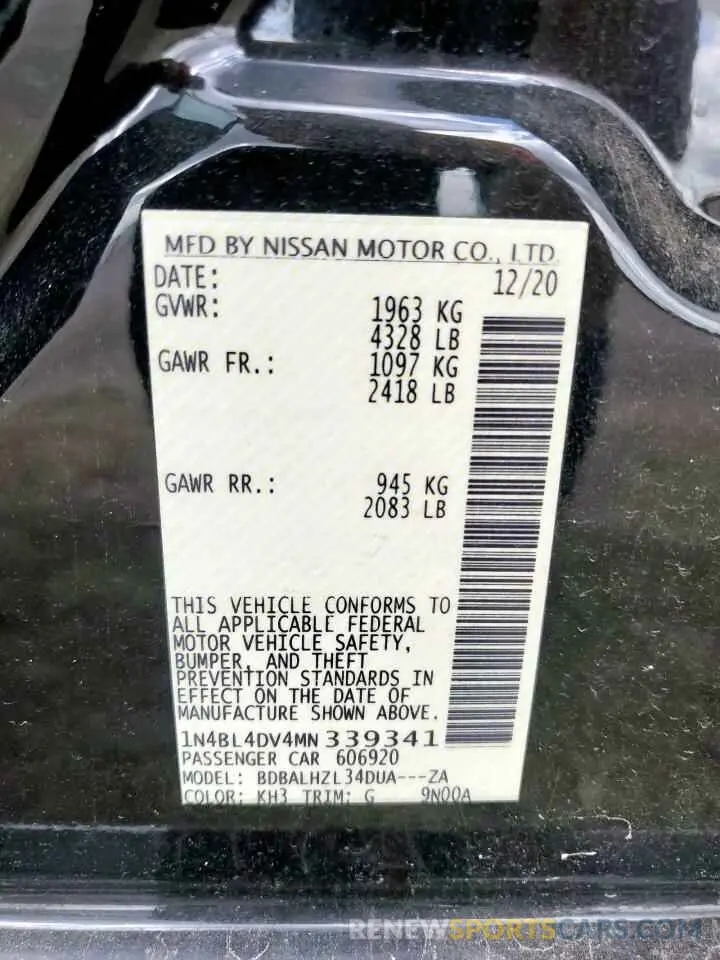 13 Фотография поврежденного автомобиля 1N4BL4DV4MN339341 NISSAN ALTIMA 2021