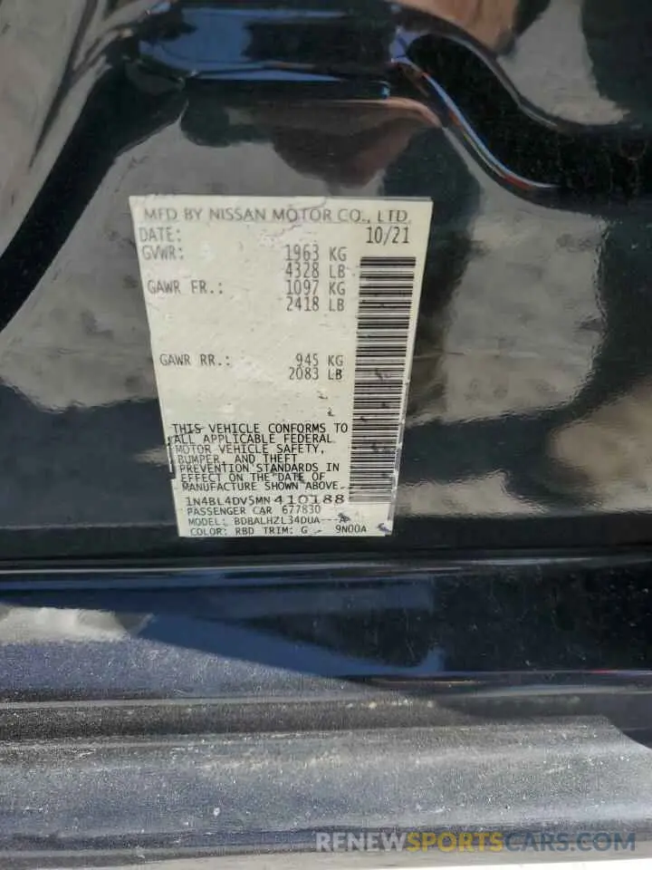 13 Фотография поврежденного автомобиля 1N4BL4DV5MN410188 NISSAN ALTIMA 2021